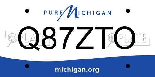Q87ZTO Michigan License Plate