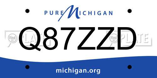 Q87ZZD Michigan License Plate