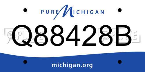 Q88428B Michigan License Plate
