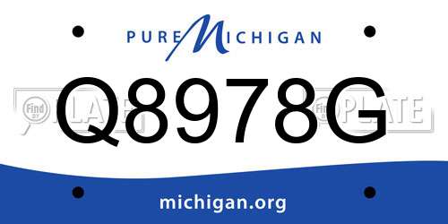 Q8978G Michigan License Plate