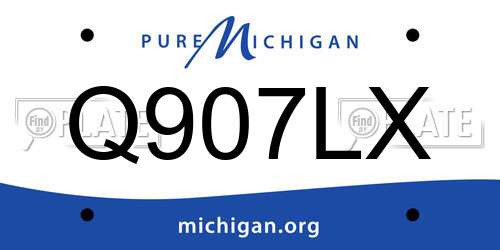 Q907LX Michigan License Plate