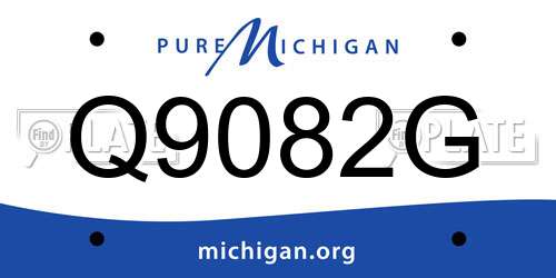 Q9082G Michigan License Plate