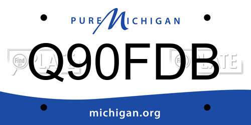 Q90FDB Michigan License Plate