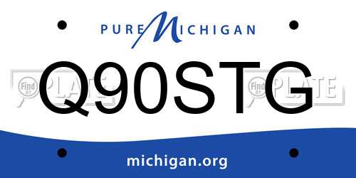 Q90STG Michigan License Plate
