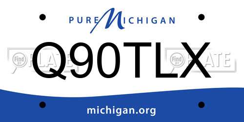 Q90TLX Michigan License Plate