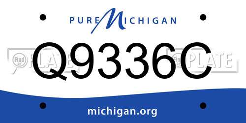 Q9336C Michigan License Plate