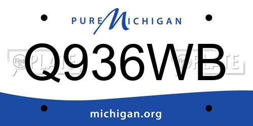 Q936WB Michigan License Plate