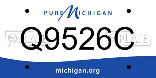 Q9526C Michigan License Plate