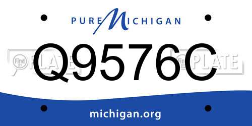 Q9576C Michigan License Plate