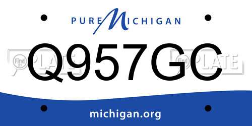 Q957GC Michigan License Plate