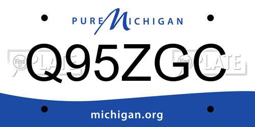 Q95ZGC Michigan License Plate