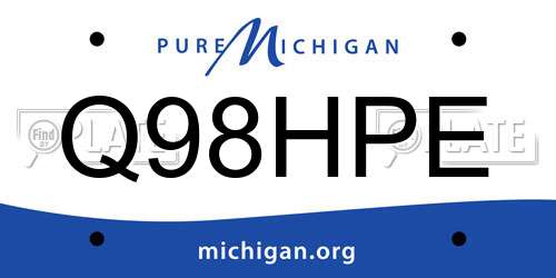 Q98HPE Michigan License Plate