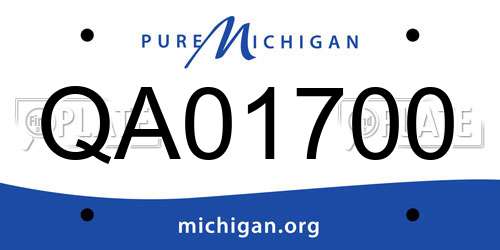 QA01700 Michigan License Plate