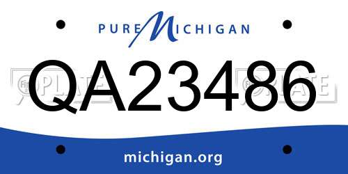 QA23486 Michigan License Plate