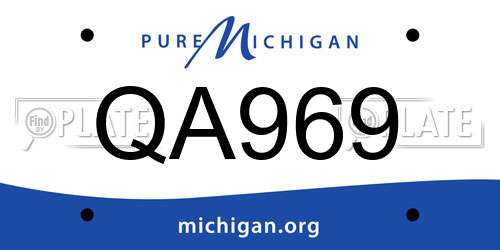 QA969 Michigan License Plate