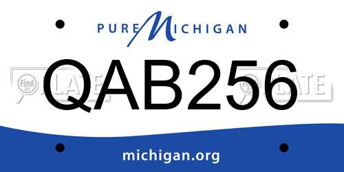 QAB256 Michigan License Plate
