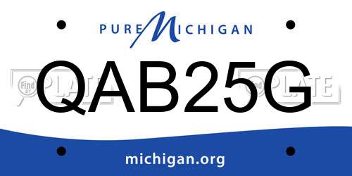 QAB25G Michigan License Plate