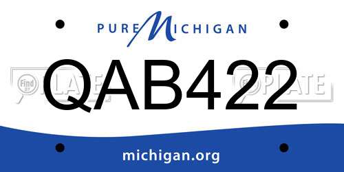 QAB422 Michigan License Plate