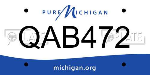 QAB472 Michigan License Plate