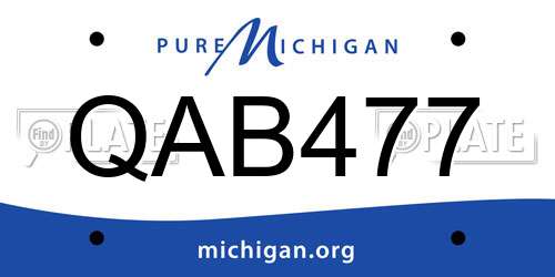QAB477 Michigan License Plate