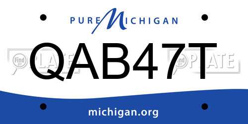 QAB47T Michigan License Plate