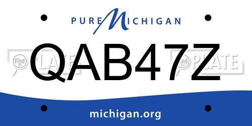 QAB47Z Michigan License Plate
