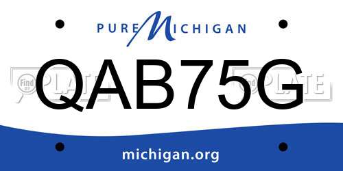 QAB75G Michigan License Plate