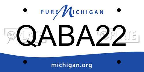 QABA22 Michigan License Plate