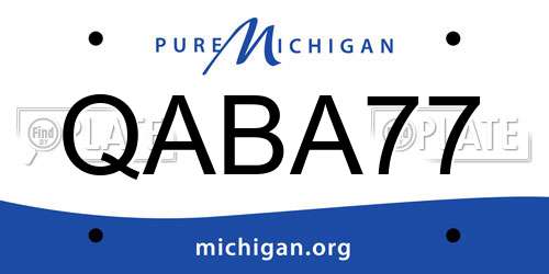 QABA77 Michigan License Plate