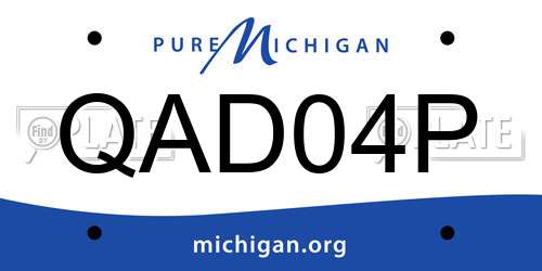 QAD04P Michigan License Plate