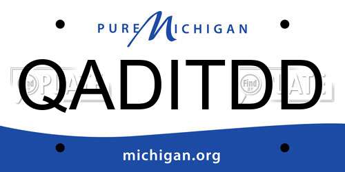 QADITDD Michigan License Plate