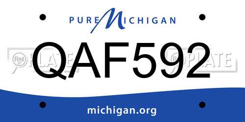 QAF592 Michigan License Plate