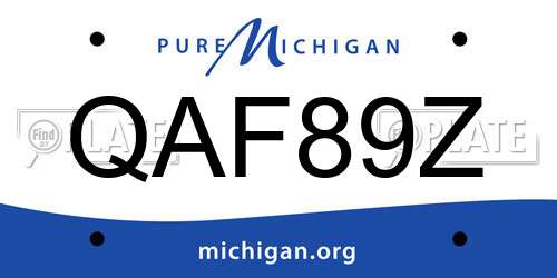 QAF89Z Michigan License Plate