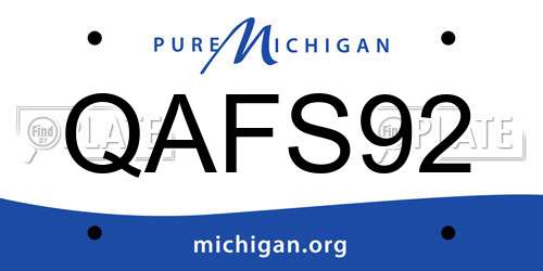 QAFS92 Michigan License Plate
