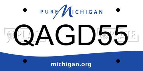 QAGD55 Michigan License Plate