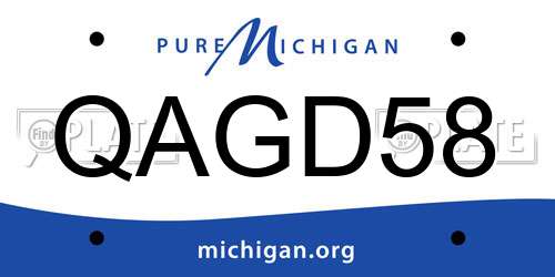 QAGD58 Michigan License Plate