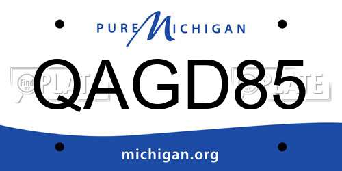 QAGD85 Michigan License Plate