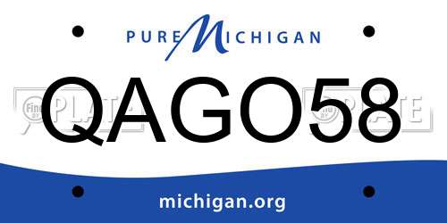 QAGO58 Michigan License Plate