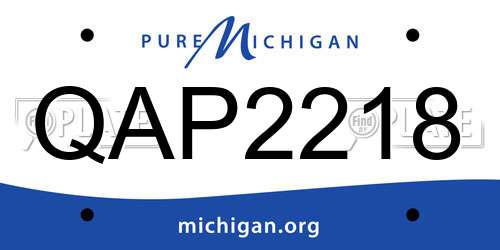 QAP2218 Michigan License Plate