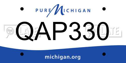 QAP330 Michigan License Plate