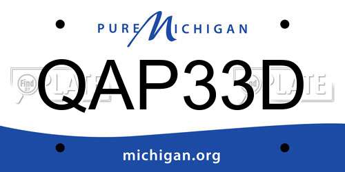 QAP33D Michigan License Plate