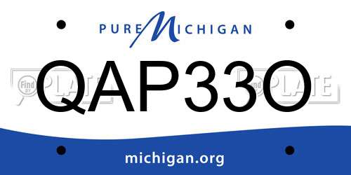 QAP33O Michigan License Plate