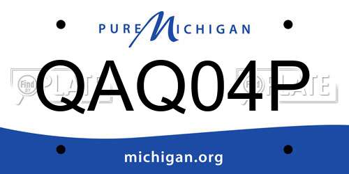 QAQ04P Michigan License Plate