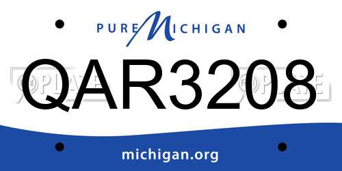 QAR3208 Michigan License Plate