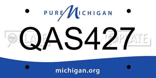 QAS427 Michigan License Plate