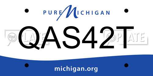 QAS42T Michigan License Plate