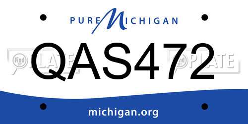 QAS472 Michigan License Plate