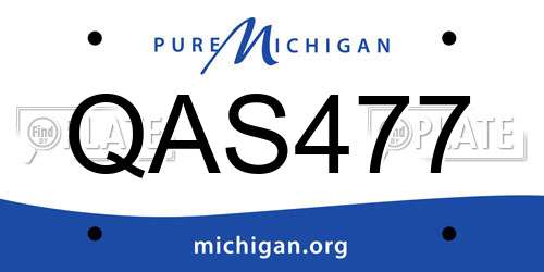QAS477 Michigan License Plate