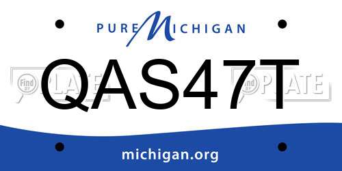 QAS47T Michigan License Plate