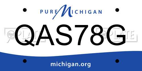 QAS78G Michigan License Plate